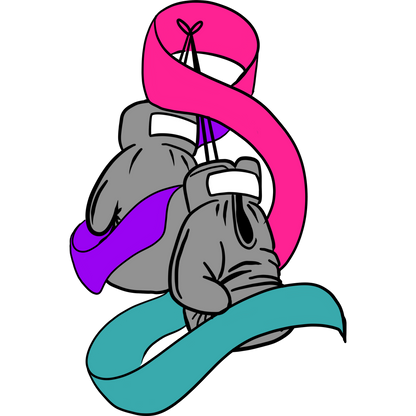 Vividly Colored Boxing Gloves with Ribbons Illustration