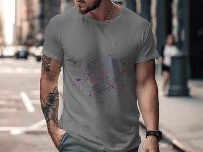 Abstract Splash Design on Graphic T-Shirt for Stylish Look