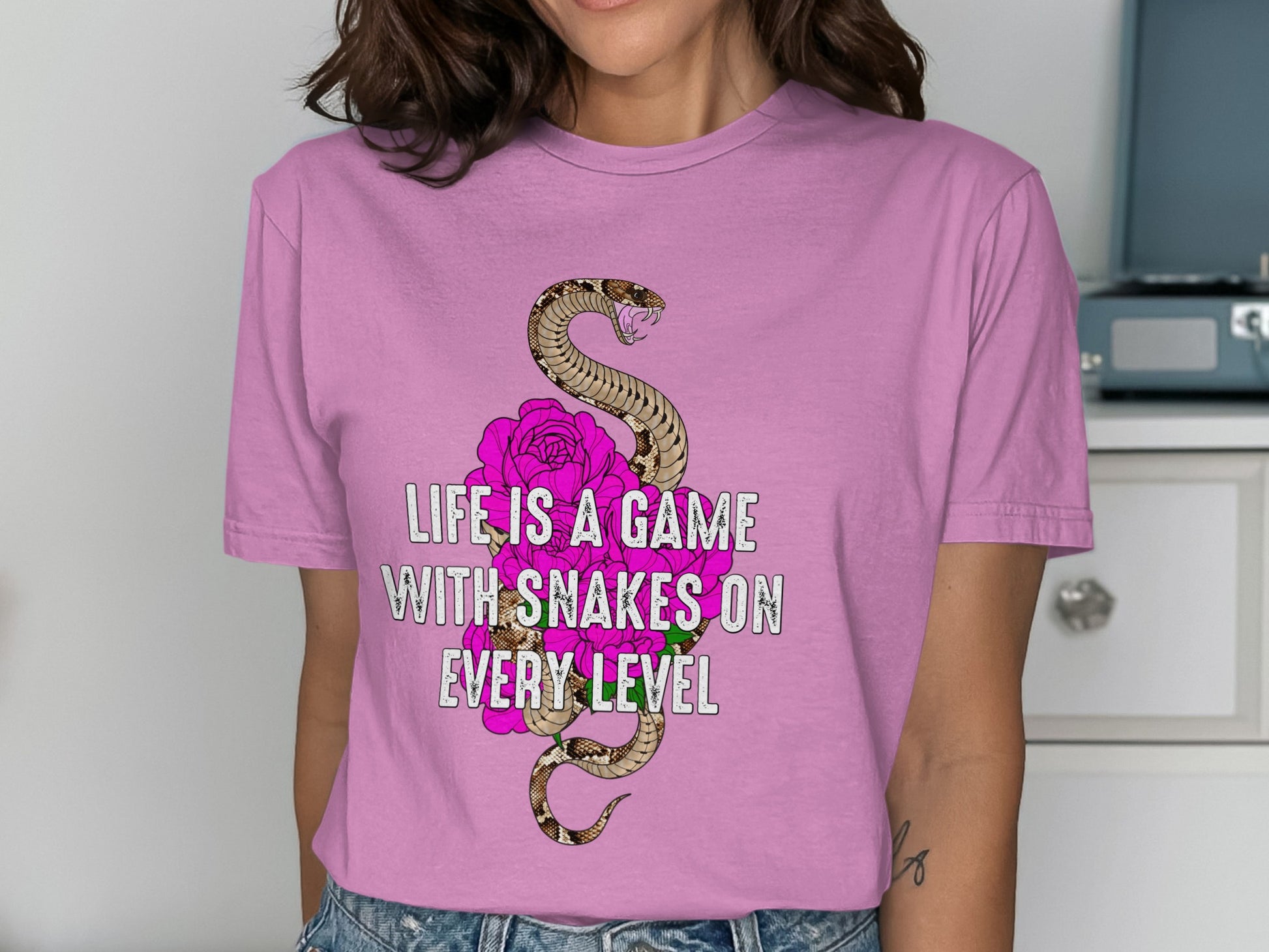 Life Is a Game with Snakes on Every Level T-shirt