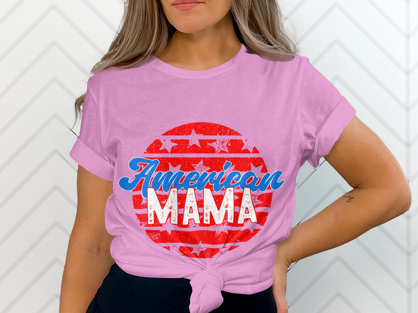 American Mama Stylish Patriotic Fashion T-Shirt