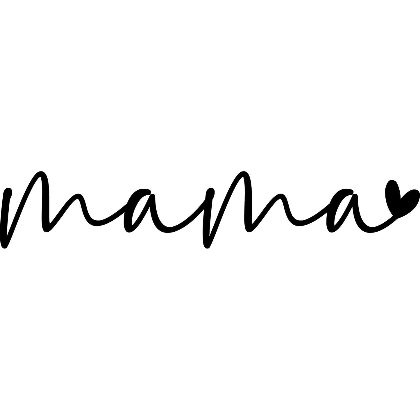Mama Heart Script Design Typography Art Print