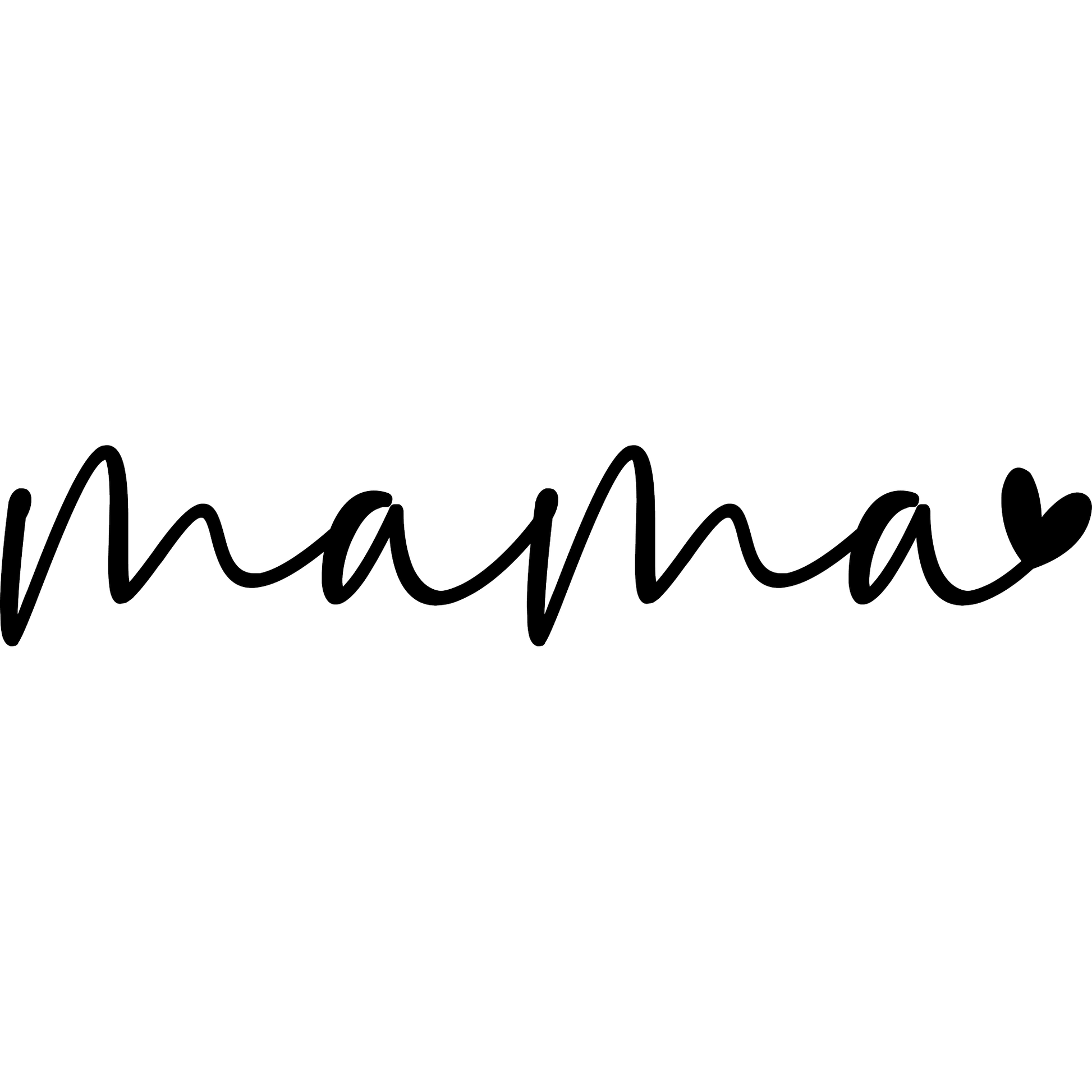 Mama Heart Script Design Typography Art Print