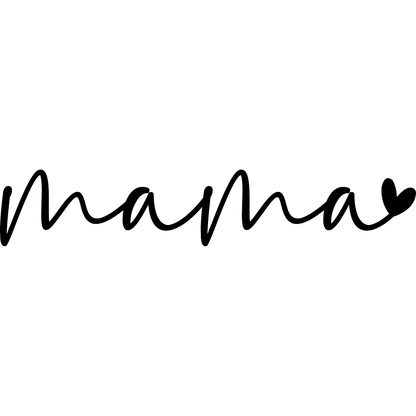 Mama Heart Script Design Typography Art Print