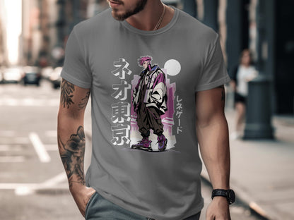 Stylish Neo Tokyo Cyberpunk Graphic Design Shirt
