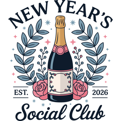 New Year's Social Club Champagne Design Graphic product