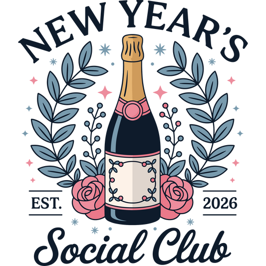 New Year's Social Club Champagne Design Graphic product