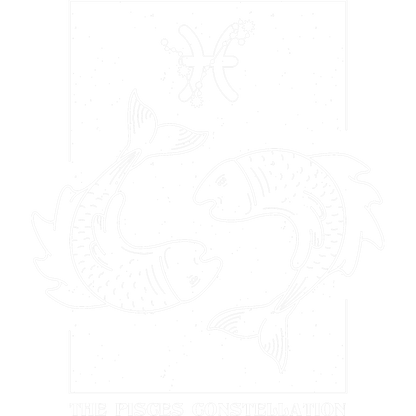 Pisces Constellation Zodiac Art Black and White Poster