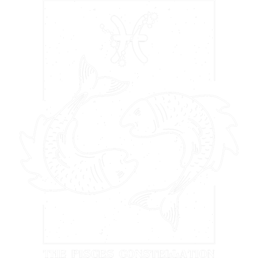Pisces Constellation Zodiac Art Black and White Poster
