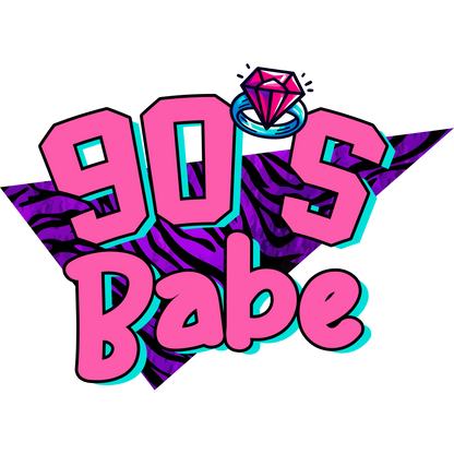 Retro 90s Babe Graphic with Zebra Pattern Design
