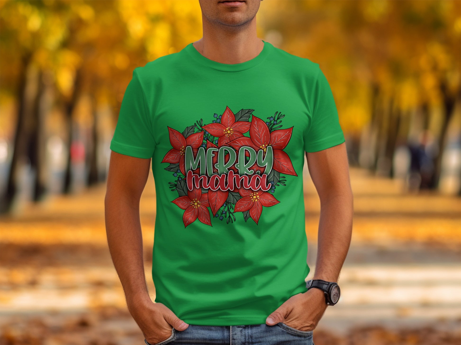 Merry Mama Festive Graphic Short-Sleeve Shirt Product