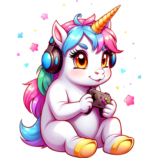 Adorable Unicorn Gamer Graphic Illustration product