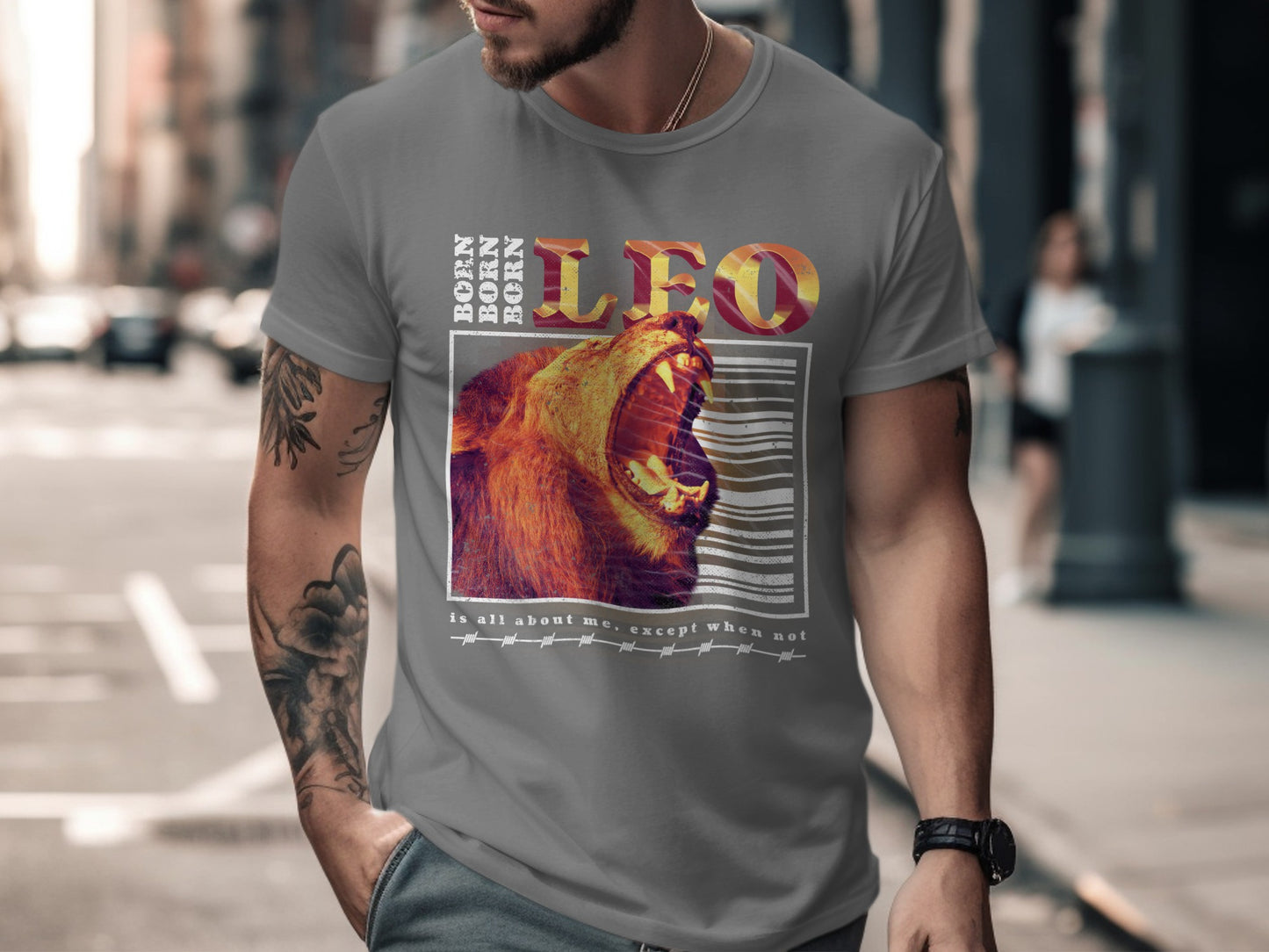 Born Born Leo Lion Roar Graphic Tee Shirt