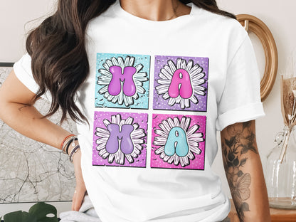 Vibrant MAMA Graphic Tee With Colorful Floral Design