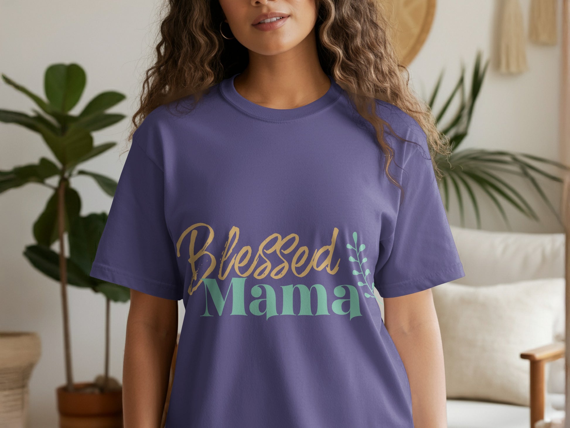 Blessed Mama Graphic Tee Casual Fashion Product