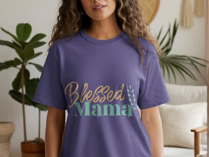 Blessed Mama Graphic Tee Casual Fashion Product