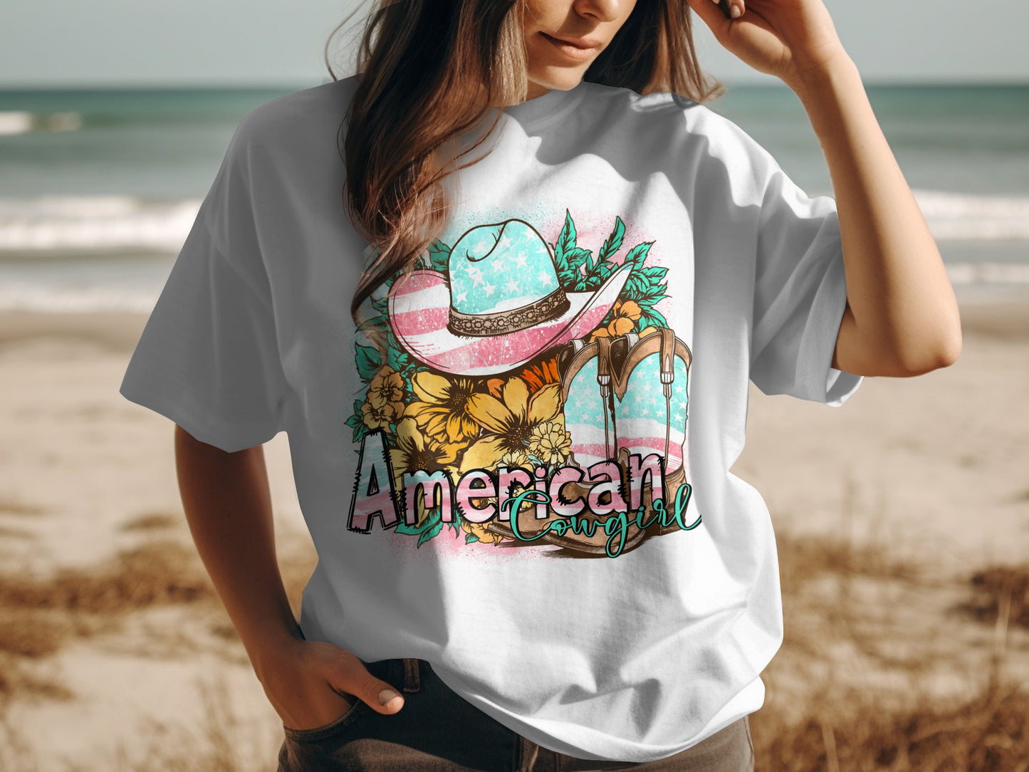 Colorful American Graphic T-Shirt Product