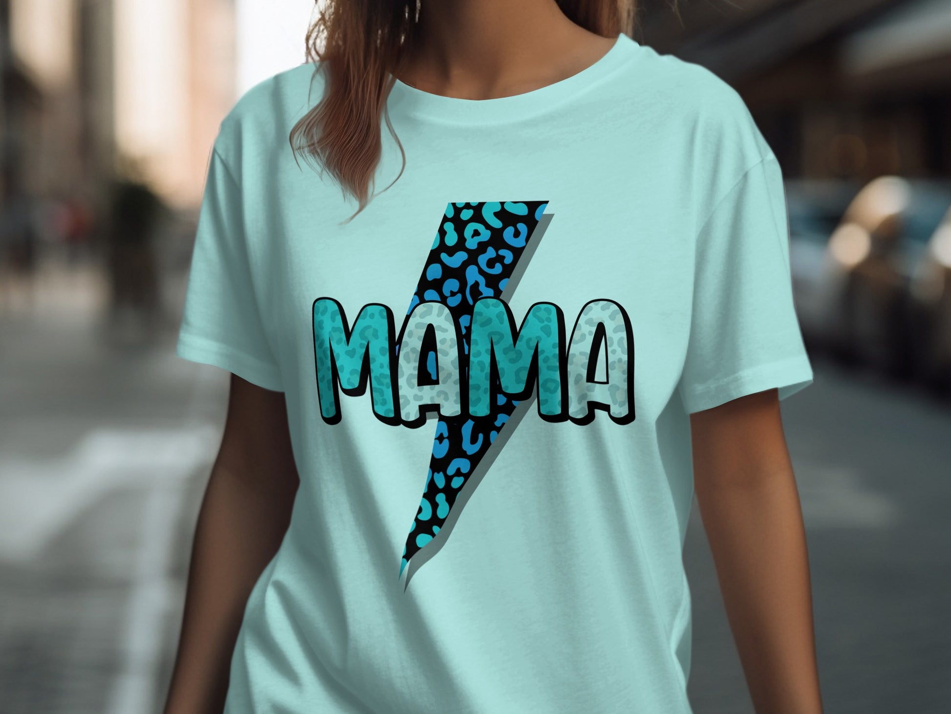 Mama Lightning Bolt Graphic Tee Shirt