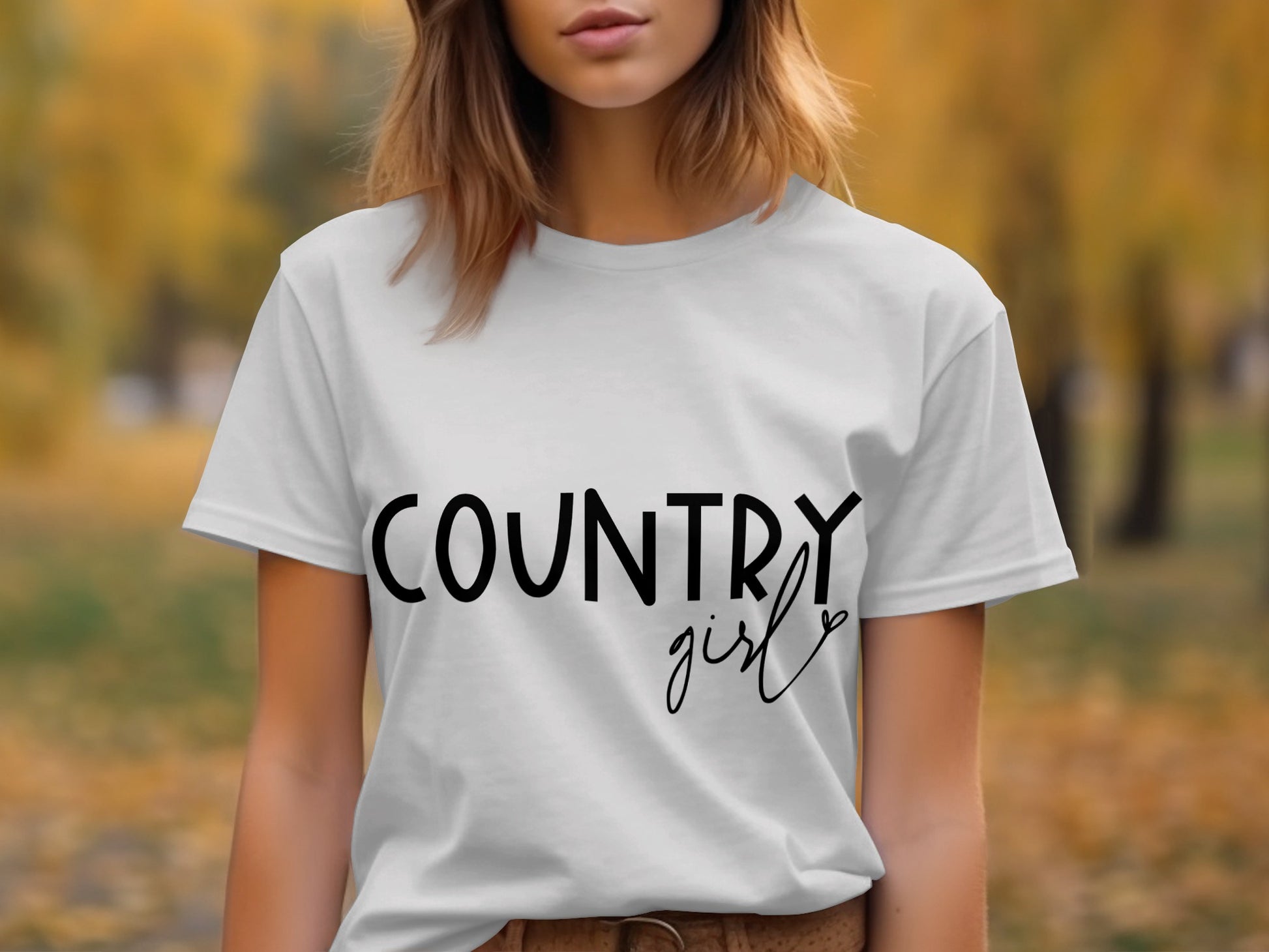 Country Girl Shirt with Cute Heart Design Tee