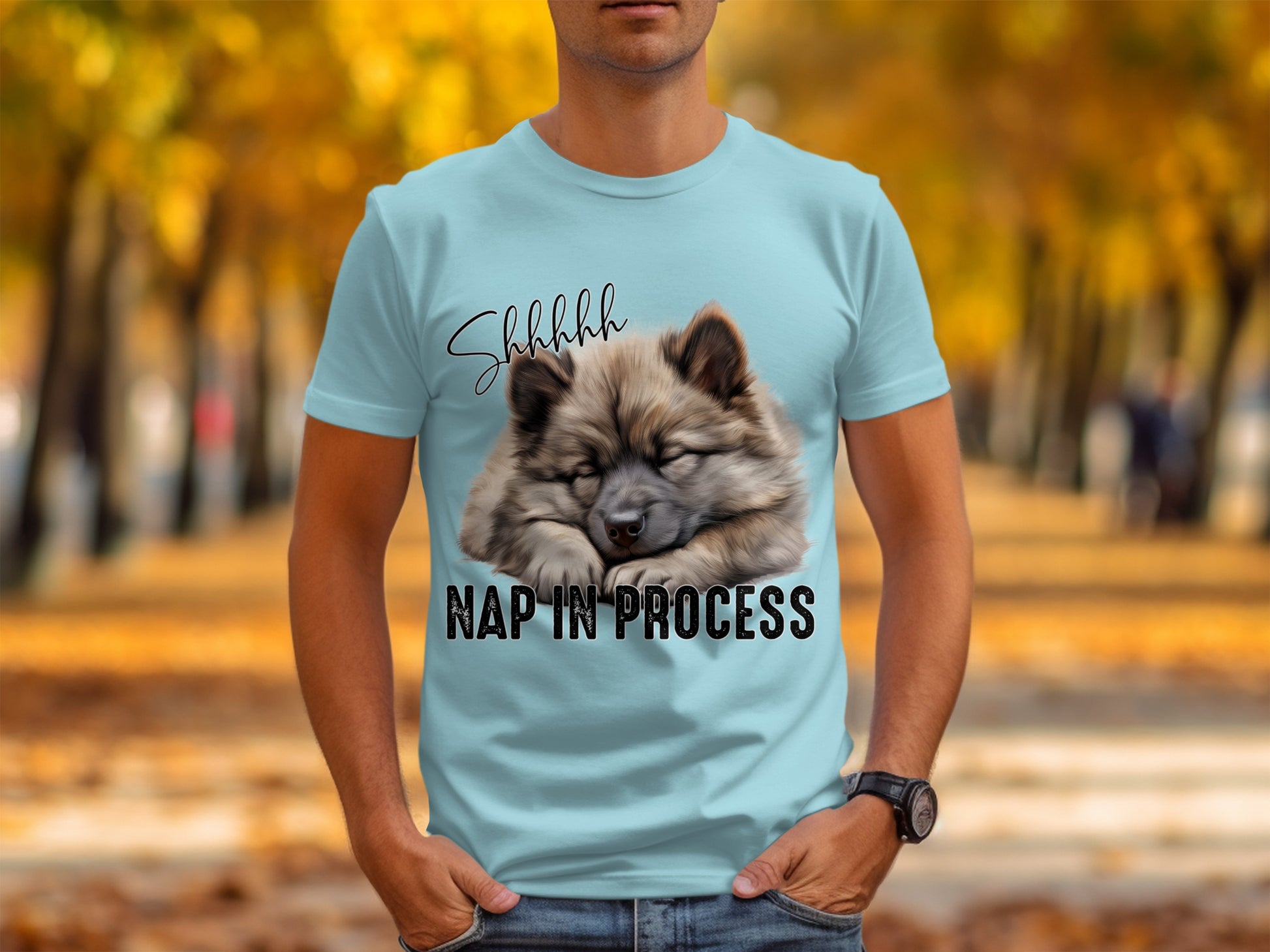 Shhhhhh Nap In Process Sleeping Dog Graphic T-shirt