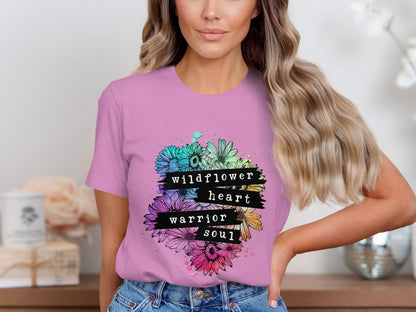 Wildflower Heart Warrior Soul Inspirational Tee