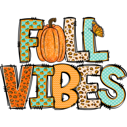 Fall Vibes Pumpkin and Butterfly Themed Design Product