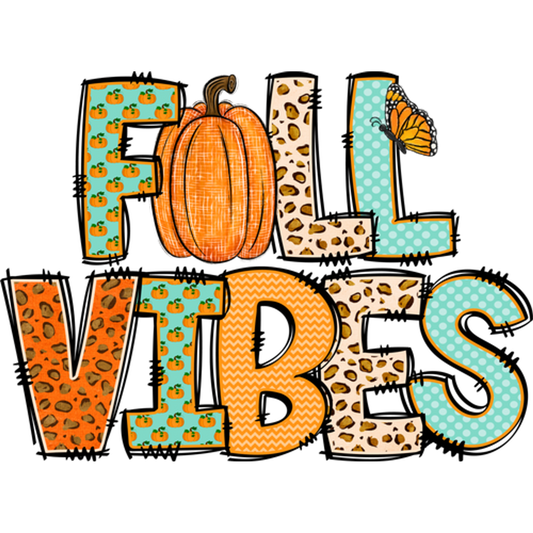Fall Vibes Pumpkin and Butterfly Themed Design Product