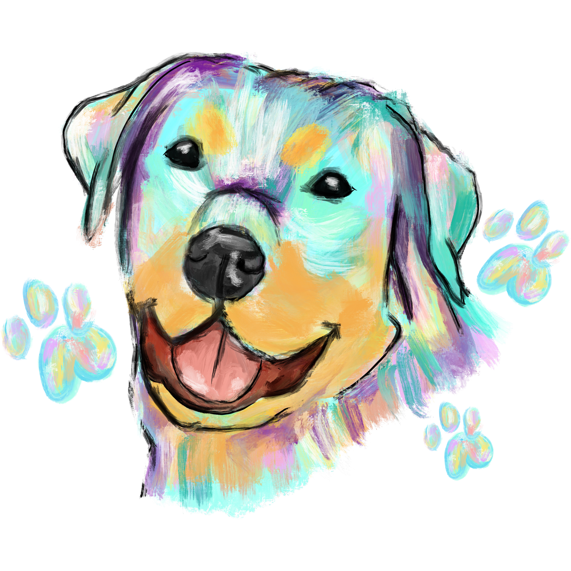 Colorful Abstract Dog Art Print for Pet Lovers