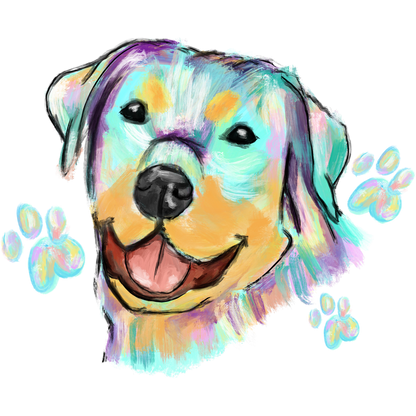 Colorful Abstract Dog Art Print for Pet Lovers