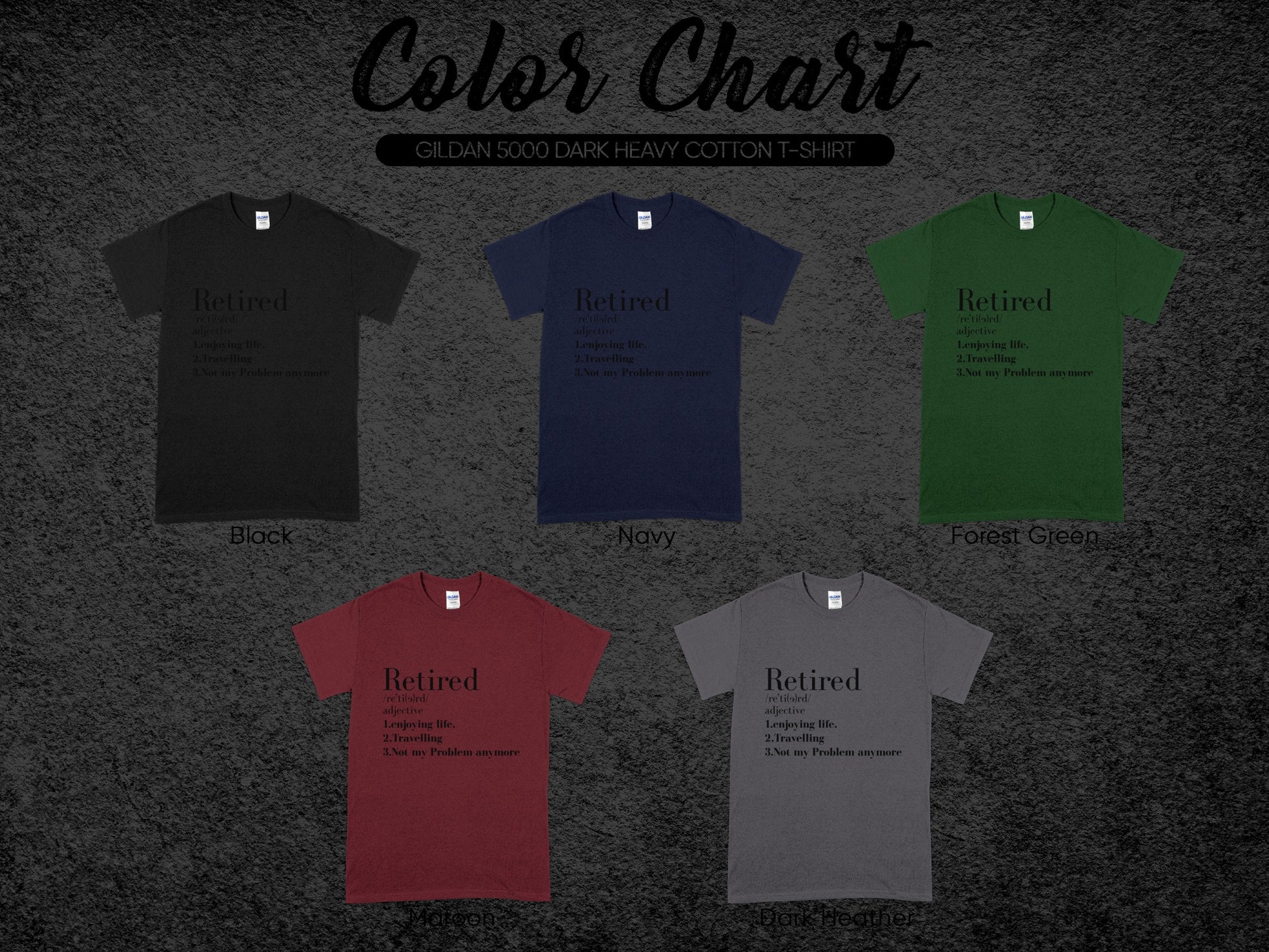 Retired Gildan 5000 Dark Heavy Cotton T-Shirt