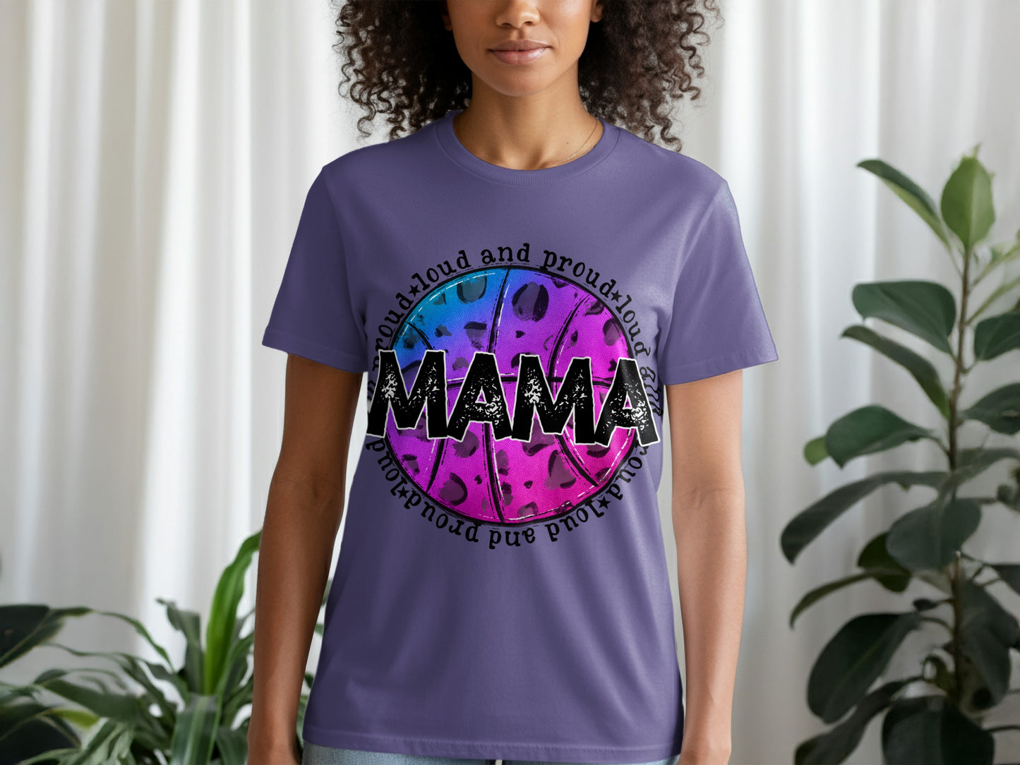 Mama Basketball T-Shirt, Loud and Proud, Basketball Mom Shirt, Sports Mom, Game Day Shirt, Trendy T-Shirt, DTF Transfers, Ready to Press