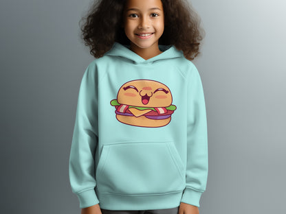 Adorable Cartoon Burger Kids Hoodie Fun Sweatshirt