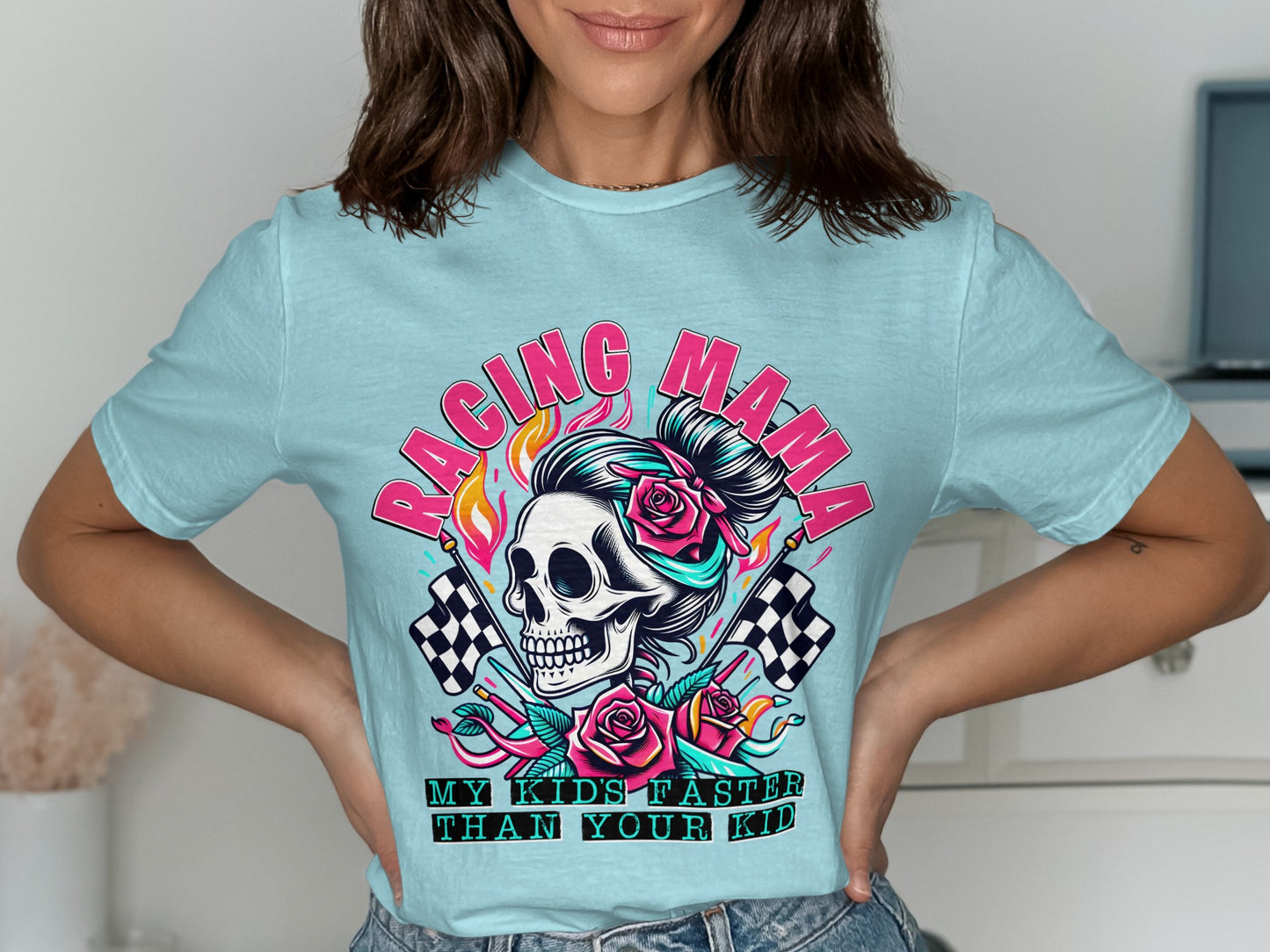 Racing Mama My Kid's Faster Than Your Kid shirt