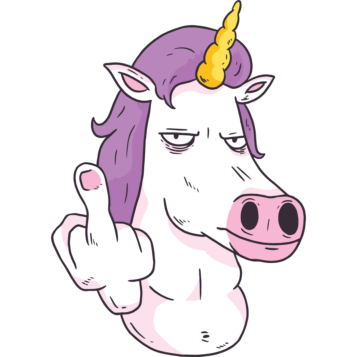 Unicorn Showing Gesture Illustration Design