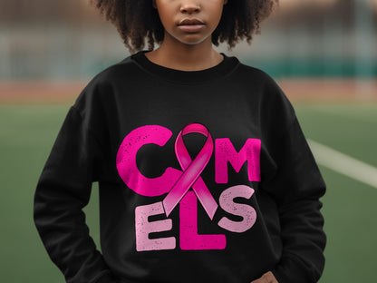 Pink Ribbon Comes Awareness Graphic Sweatshirt for Women