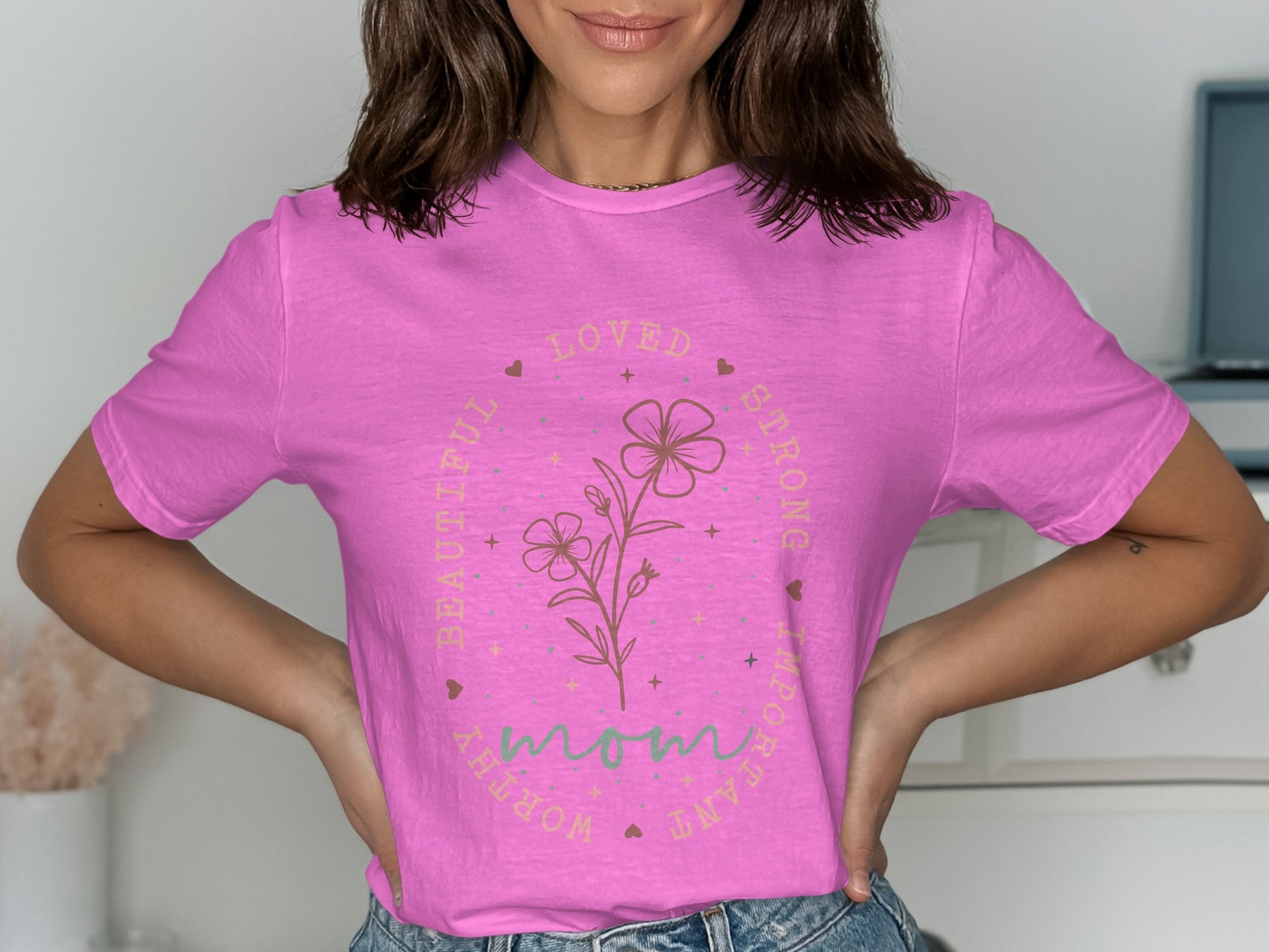 Loved Strong Beautiful Mom Graphic T-Shirt