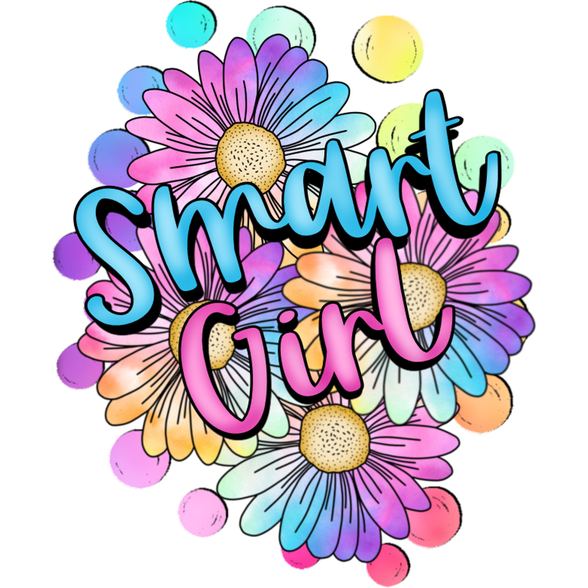 Smart Girl Colorful Daisy Design Art Product