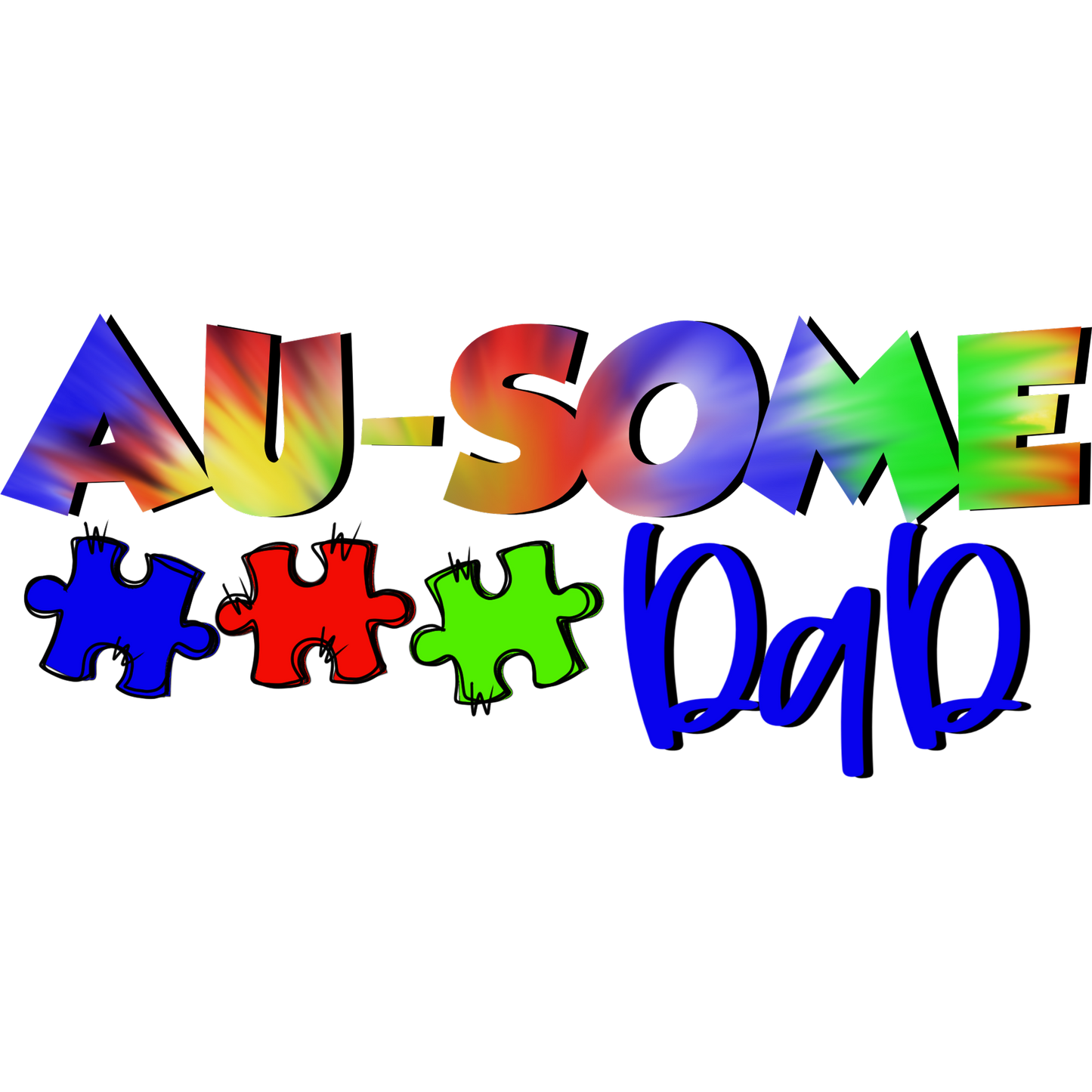 Au-Some Dad Colorful Autism Awareness product