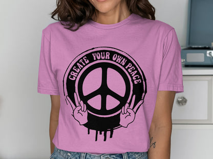 Create Your Own Peace Pink Graphic Tee
