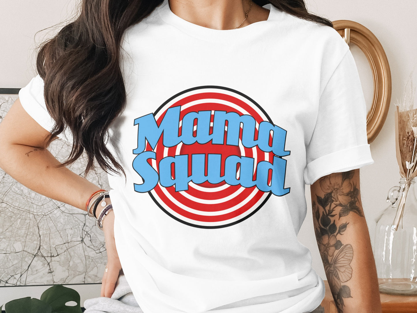 Mama Squad Graphic Tee for Mothers Fun Casual Wear