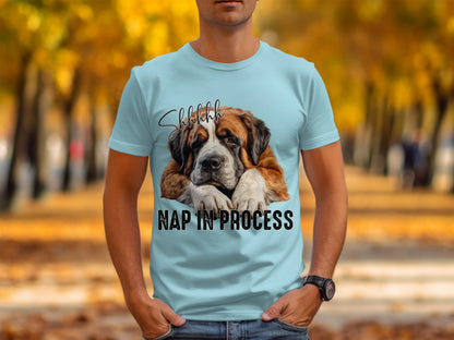 Shhhhh Nap In Process Saint Bernard Graphic T-Shirt