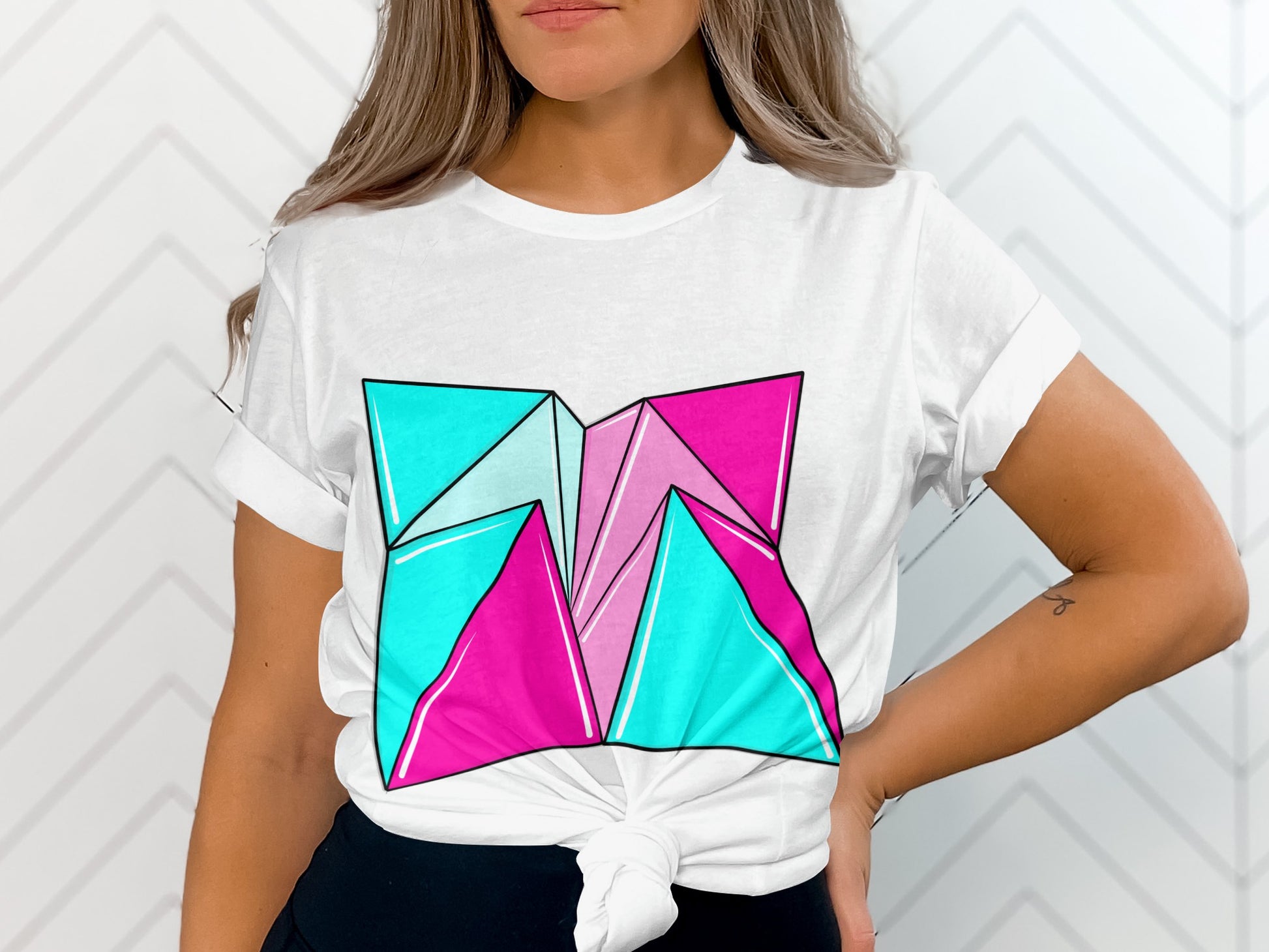 Geometric Color Block T-Shirt Apparel Product