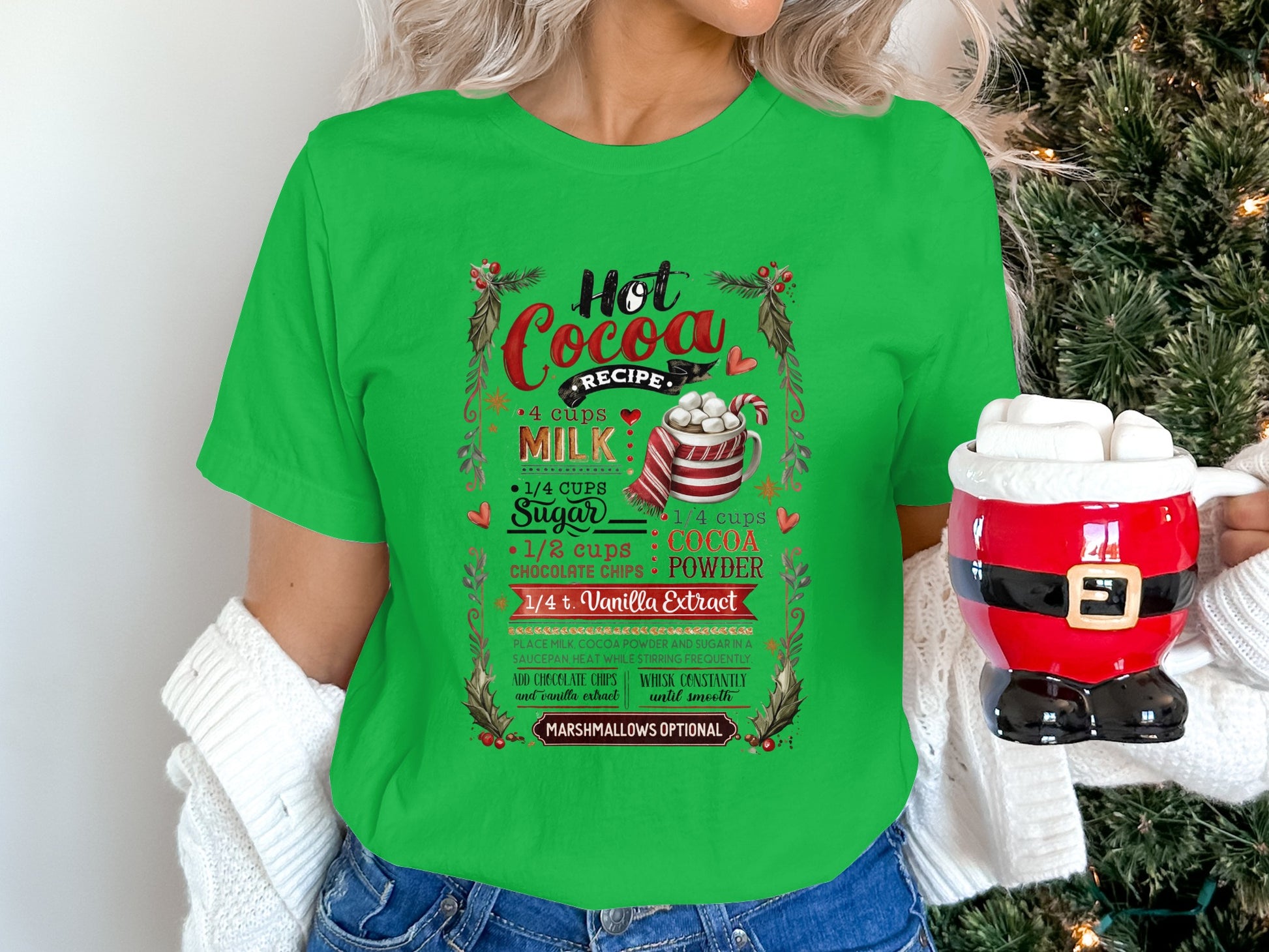 Hot Cocoa Recipe Graphic Print T-Shirt