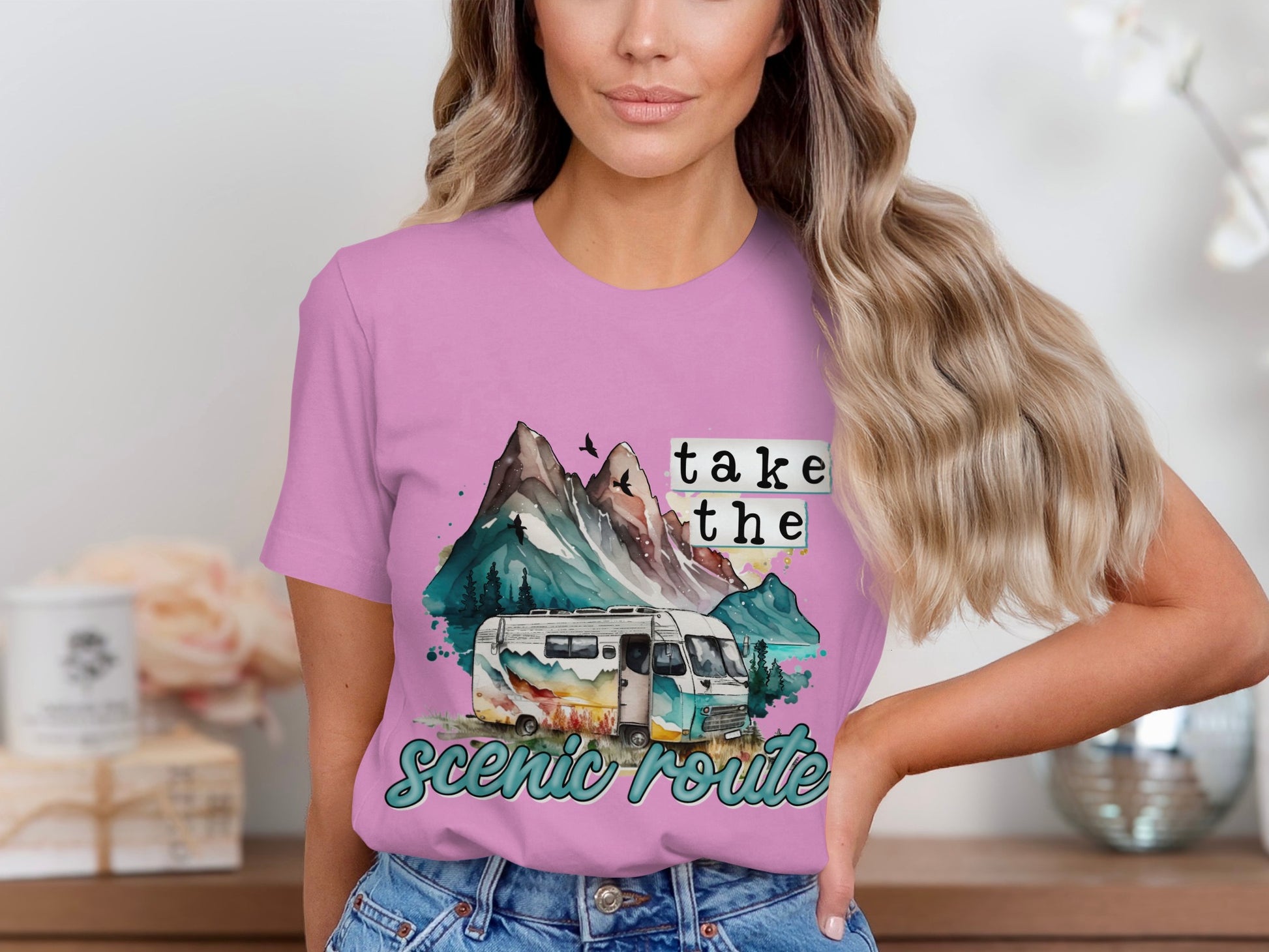 Take The Scenic Route Graphic T-shirt Design