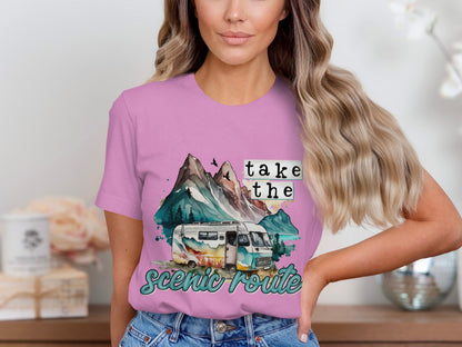 Take The Scenic Route Graphic T-shirt Design