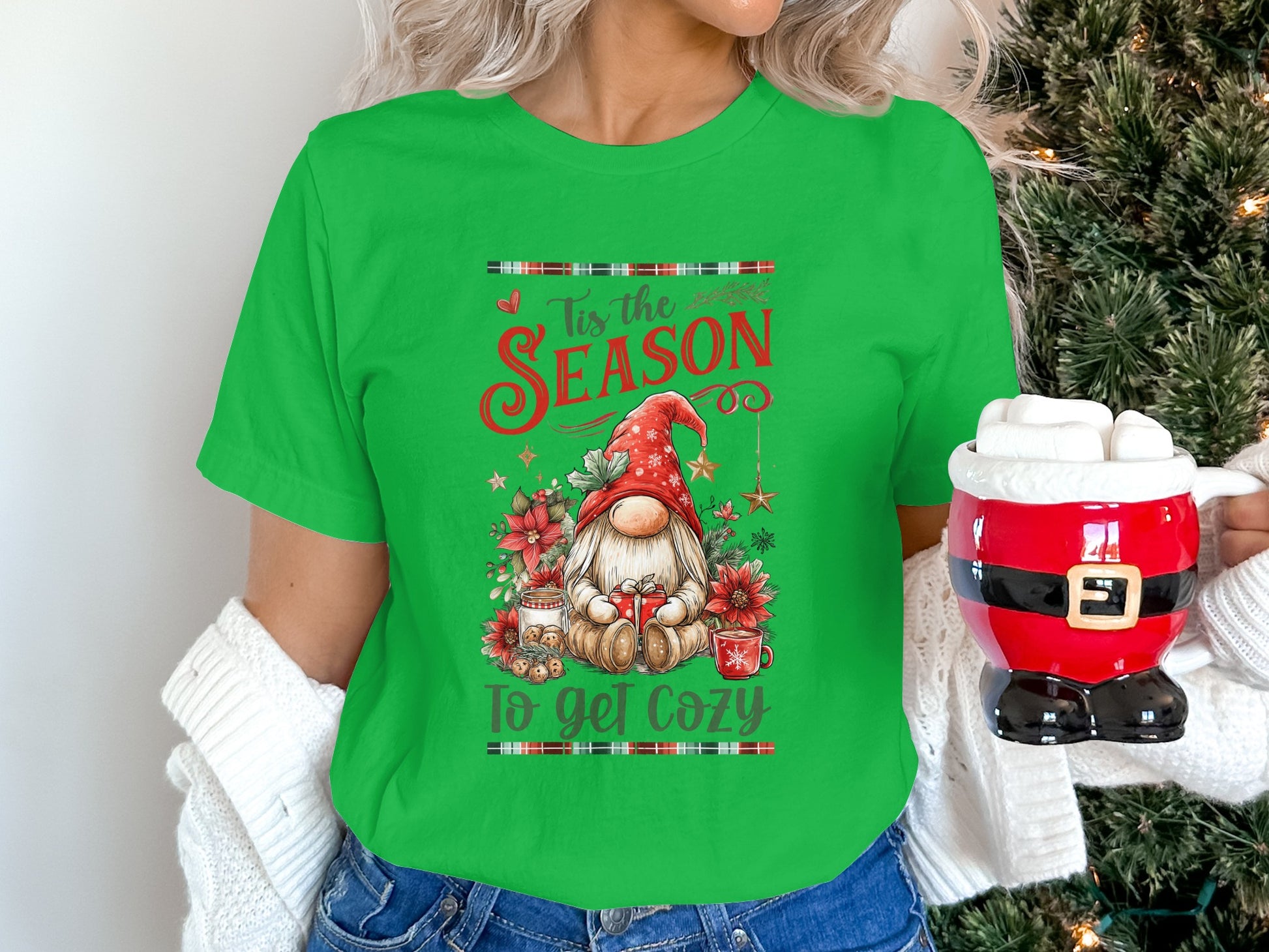 Tis The Season To Get Cozy Gnome Christmas Shirt