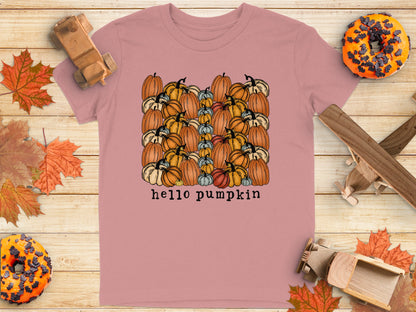 Hello Pumpkin Cute Fall Shirt with Pumpkin Design