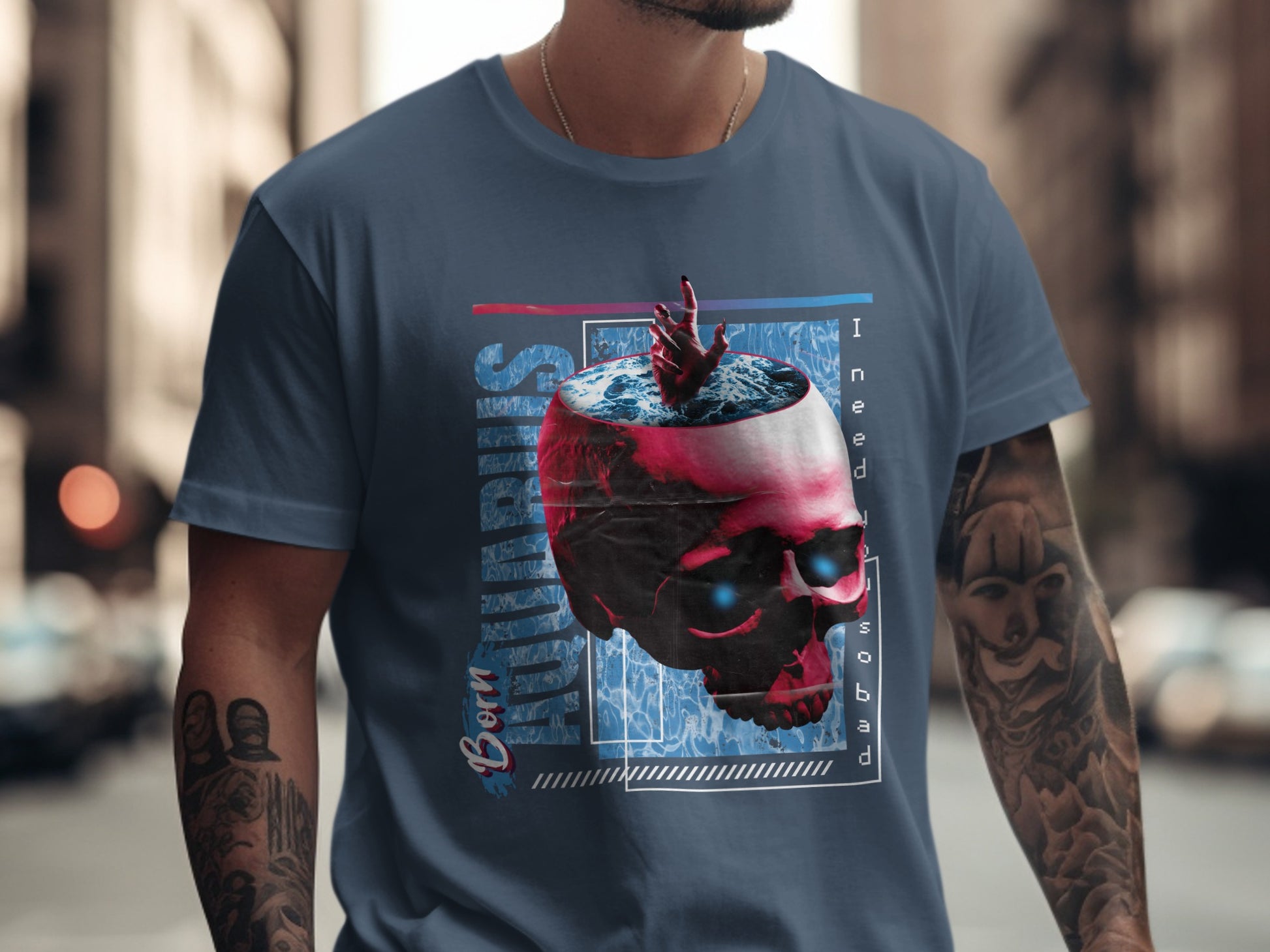 Bold Skull Design Graphic Printed Casual T-shirt