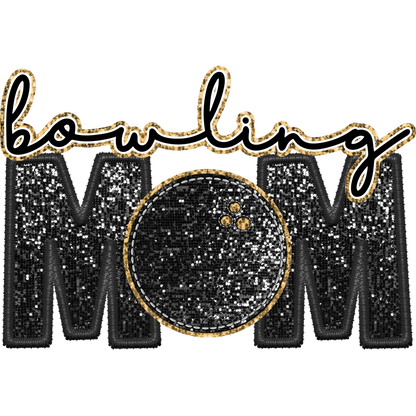 Sparkling Bowling Mom T-Shirt for Bowling Enthusiasts