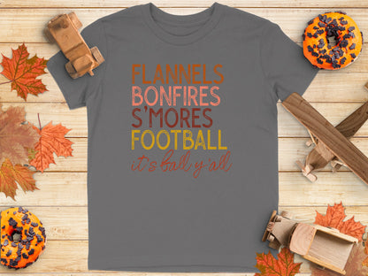 Flannels Bonfires S'mores Football It's Fall Y'all product type