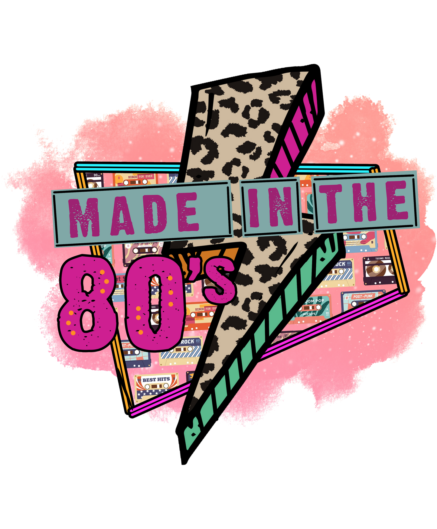 Made in the 80's Lightning Bolt Design Apparel